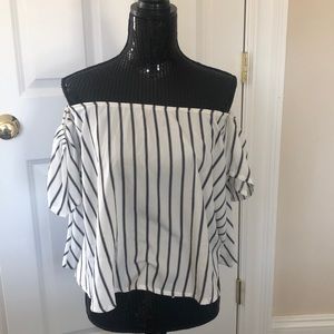 Off the shoulder striped top